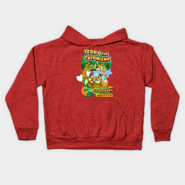 Terry the Chipmunk and Friends Kids Hoodie by ProfMark